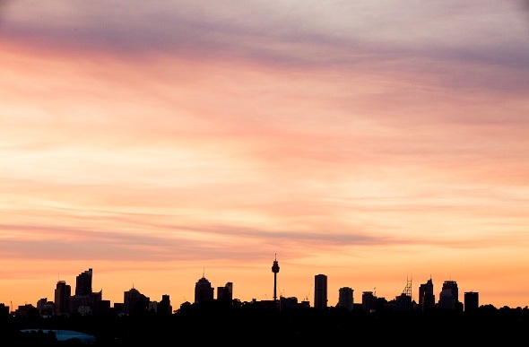 sydney skyline sunset