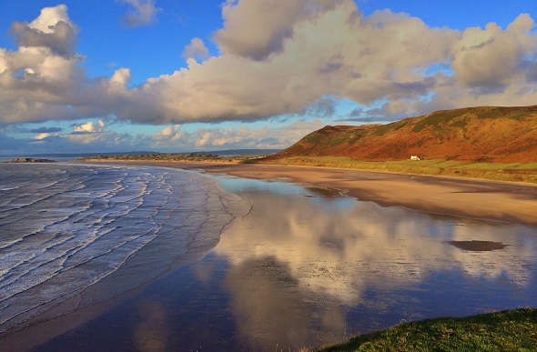 Rhossili bay sunset