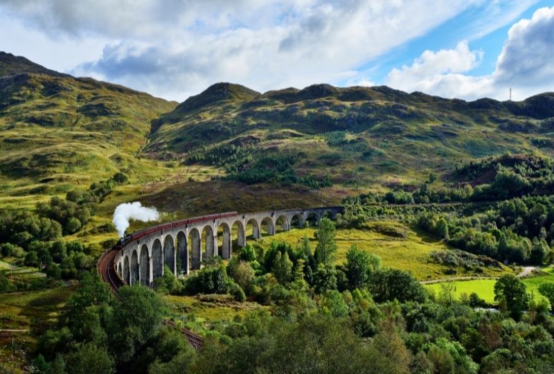 Image of a train in the Scottish Highlands