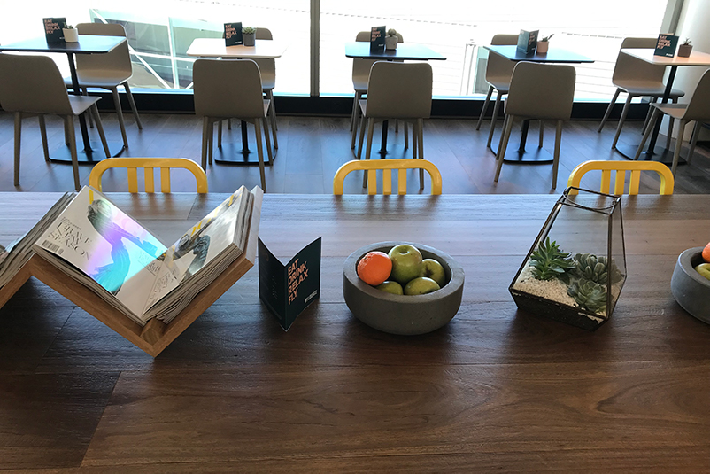 Table in lounge Brisbane Airport