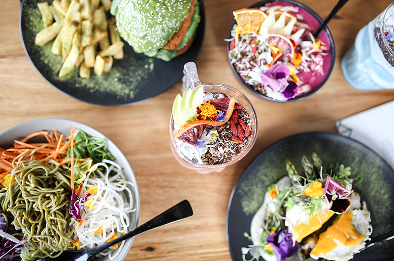 A selection of vegan meals at Matcha Mylkbar