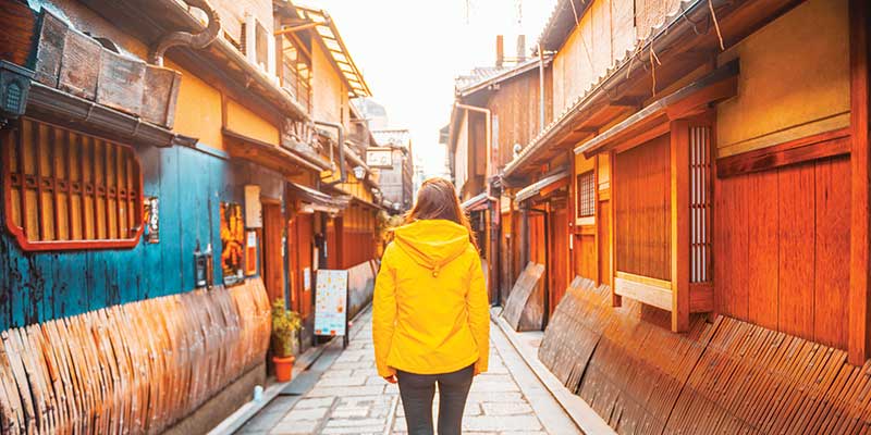 kyoto walking through old town