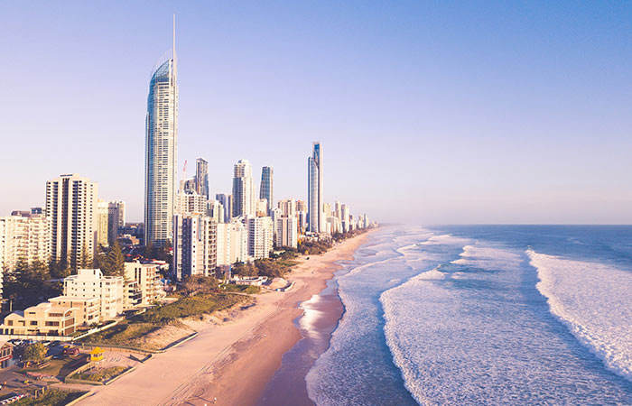 gold coast skyline at sunrise
