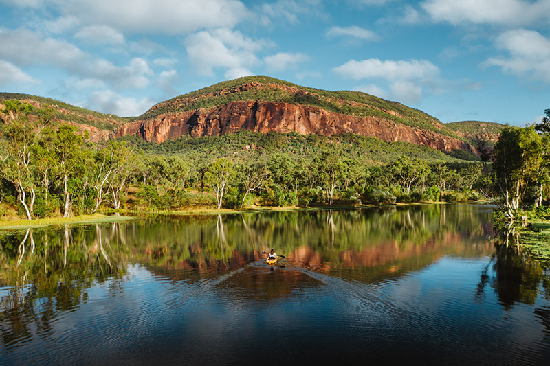 Mt Mulligan kayak on the lagoon