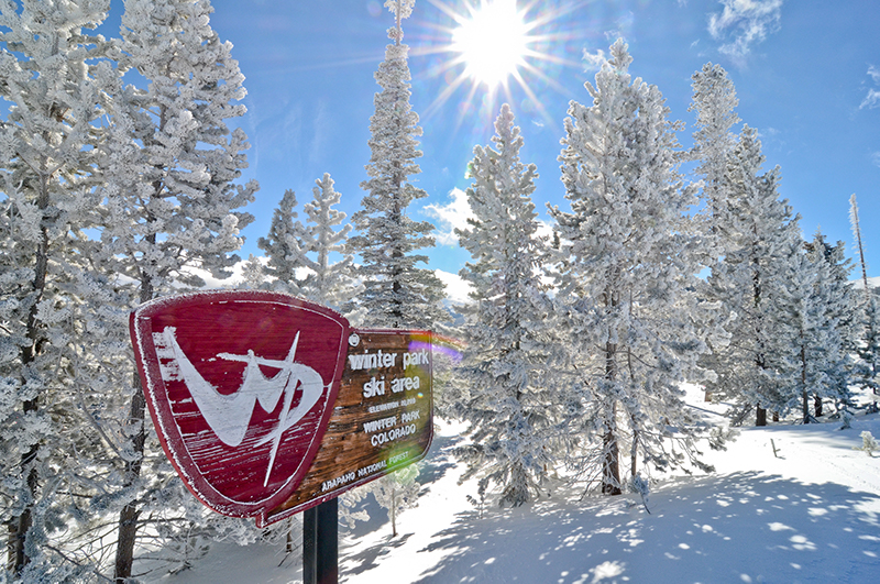 Winter Park ski resort sign, Colorado