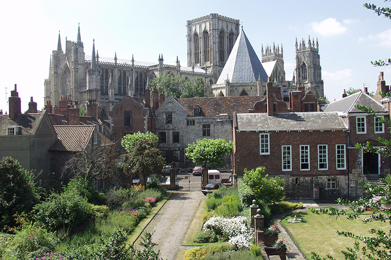 The exterior of York Minster and the Treasurers House in York.