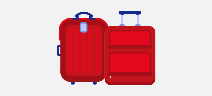 illustrated two 23kg suitcases