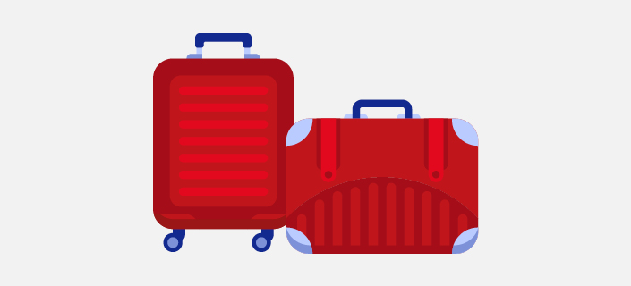 illustrated two 32kg suitcases