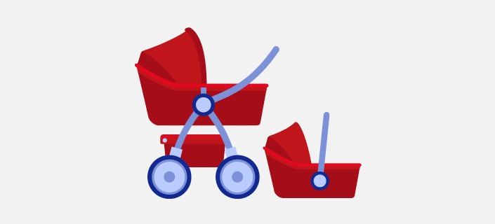 illustration, stroller and baby capsule